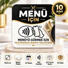 Ezbermatik 10'lu Nfc Dijital Menü Kartı 9x9 cm – Restoran Kafe Için Temassız Akıllı