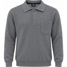 Özavşar Büyük Beden Erkek Polo Yaka Selanik Sweatshirt - 7811