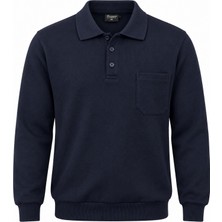 Özavşar Büyük Beden Erkek Polo Yaka Selanik Sweatshirt - 7811