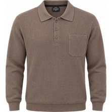 Özavşar Büyük Beden Erkek Polo Yaka Selanik Sweatshirt - 7811