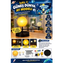 ArtMaster Işıklı Güneş Dünya Ay Modeli 1 Paket LED Işıklı Gezegen Maketi Boya Fırça Eğitici Maket Deney Seti Plastik Güneş Sistemi