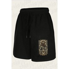 Zoka Wear Aslan Burcu Leo Astoloji Gotik Burc Baskılı Şort Unisex
