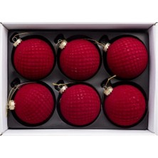 Omelas Yılbaşı Çam Ağacı Süsü Top Yılbaşı Topu Cam Top 8 Cm. 6 'lı Paket