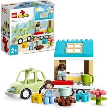 Duplo Kasabası Tekerlekli Aile Evi 10986 – 2 Yaş ve Üzeri Çocuklar Için Hediye Fikri, Tekerlekli Oyuncak Ev, Araba, Kamp Ateşi, Fincan ve 2 Figür Içeren Yaratıcı Oyuncak Yapım Seti (31 Parça)