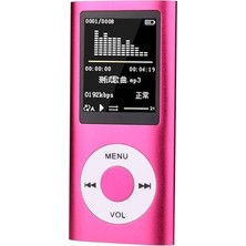 Mp3 Çalar Ses Kayıt Fm Radyo Sd Kart Girişli Mp4 Player 1.8 Inç Renkli Ekran Pembe