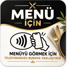 Ezbermatik Nfc Dijital Menü Kartı 9x9 cm | Temassız Menü | Uv Baskılı Beyaz Pleksi