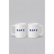 Bahriyeli Collection  Navy Stencil Tasarımlı Baskılı Kupa Bardak
