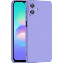 Kzy Samsung Galaxy A08 ile Uyumlu Kapak Içi Kadife Kamera Korumalı Lansman Silikon Kılıf - Lila