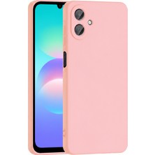 Kzy Samsung Galaxy A08 ile Uyumlu Kapak Içi Kadife Kamera Korumalı Lansman Silikon Kılıf - Pembe