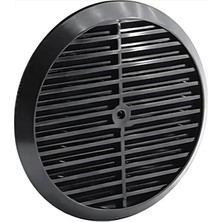 Menfezi - Şeffaf Doğalgaz ve Kombi Havalandırma Menfezi, Sabit Kanatlı Yuvarlak Cam Tipi Havalandırma Kapağı -180MM (Vida ve Somun Dahil) (Siyah)