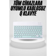 Poyraz Market Uyumlu Kablosuz Bluetooth Şarj Edilebilir Mini Q Klavye