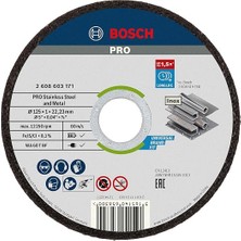 Professional Accessories Için Ayırma Diski Düz Standart Inox – Rapido Wa 60 T Bf, 125 Mm, 10-Er Paket, 2608603255