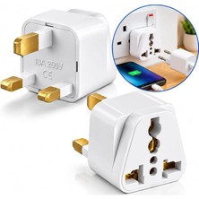 Herovia Tip G, Ingiliz Adaptör Fişi, Hindistan, Ingiltere, Dubai, Hong Kong, Singapur, Kıbrıs Fişi, Hac, Umre Uyumlu, 2 ve 3 Uçlu Seyahat Fiş Çevirici Dönüştürücü Priz, Uluslararası Güç Adaptörü