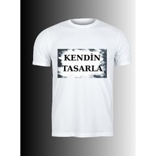 Elfi Kendin Tasarla Pamuklu Beyaz Tişört - Baskılı Kişiye Özel Regular Fit T-Shirt