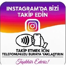 Ezbermatik Nfc Instagram Takip Kartı 9x9 cm – Temassız Sosyal Medya Yönlendirme Kartı – Uv Baskılı Beyaz Pleksi – Çift Taraflı Bantlı