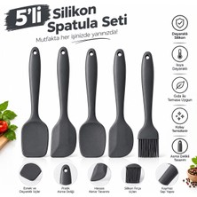 Tunay 5 Li Takım Yanmaz Yapışmaz Silikon Yumurta Fırçası Kaşık Spatula  Seti