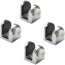 Tırnak Metal Cam Raf Tutucu Cam Etejer Menteşesi Krom Plastik Vidalı 8 mm (4 Adet)