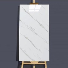 Herovia Dekor Kendinden Yapışkanlı Esnek Köpük Beyaz Pvc Mermer Panel 60X30 cm Banyo Wc Mutfak Beyaz 30 x 60
