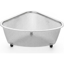 Herovia Home Paslanmaz Çelik Ayaklı Lavabo Içi Çöp Süzgeci – 18X13X10 cm Hijyenik ve Pratik Gider Filtresi, Bulaşık Süngeri ve Tel Organizerli Lavabo Atık Süzgeci