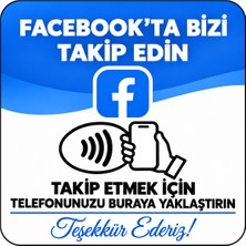 Ezbermatik Nfc Facebook Takip Kartı 9x9 cm – Temassız Sosyal Medya Takip Kartı – Uv Baskılı Beyaz Pleksi – Çift Taraflı Bantlı