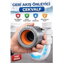 Ahes Koku Giderici Çek Valfli Gider Adaptörü Ø50 – Evye Gideri Için Koku ve Böcek Önleyici Conta Sistemli Atık Su Adaptörü