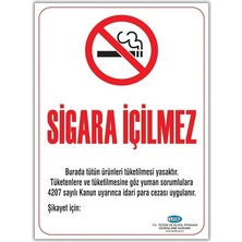 Herovia Vinil Sigara Içilmez Uyarı Ikaz Levhası, Çok Renkli, 50X70 cm