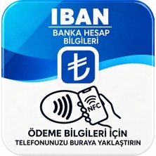 Ezbermatik Nfc Iban Kartı 9x9 cm – Temassız Banka Hesap Bilgisi Paylaşım Kartı – Uv Baskılı Beyaz Pleksi – Çift Taraflı Bantlı – Tekli
