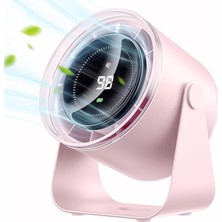 Herovia Airflow AF02 Yeni Nesil Şarjlı Turbo Masa Fanı, Ultra Güçlü Hava Akışı, 100 Kademeli, 16X19CM (Pastel Pembe)