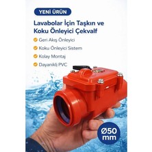 Herovia mm Pvc Pis Su Çekvalfi, Lavabo Gideri Için Koku ve Taşkın Önleyici, Geri Akış Önleyici, Kilitleme Mandallı