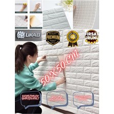 Herovia Dekor Kendinden Yapışkanlı Tuğla Desenli Beyaz Duvar Paneli Pratik Dekoratif Mutfak 50X50CM 0,25 M² Beyaz 50 x 50