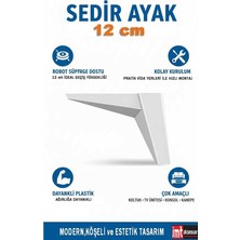 Aksesuar Sedir 12 cm Koltuk Baza Dolap Tv Ünitesi Yatak Odası Konsol Ayağı Beyaz