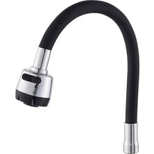 Herovia Silikon Musluk Başlığı, 50 Cm, Kubar, Kıvrılabilir, Oynar Başlıklı, Iki Fonksiyonlu Akış, Su Tasarruflu, Mutfak ve Lavabo Uyumlu, Yüksek Kalite, Dayanıklı, Vakumlu Ambalaj (Siyah)