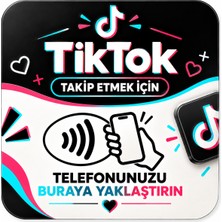 Ezbermatik Nfc Tiktok Takip Kartı 9x9 cm – Temassız Sosyal Medya Yönlendirme Kartı – Uv Baskılı Beyaz Pleksi – Çift Taraflı Bantlı – Tekli