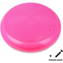 Dikenli Havalı Denge Minderi Pembe, Tırtıklı Denge Pedi 35 Cm(Pompa Dahil) Pembe