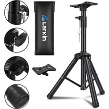 Larkin HS20 Profesyonel Hoparlör Standı - Taşıma Çantalı Ağır Hizmet Çelik Tripod Kabin Sehpası, Çiftli Stüdyo & Sahne Kolon Ayağı, Güvenlik Kilitli