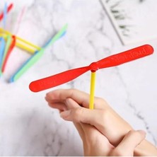Myclean Plastik Pervane Uçan Oyuncak, Renkli Bambu Helikopter 20 Adet