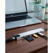 Freedom Storee Type C Hub 8 Port USB HDMI RJ45 Kart Okuyucu Uczzzmacbookdönüştürücü-3