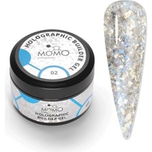 Ceylan Adam No.02 Glitter Mavi Simli Holografik Protez Tırnak Jeli, 10 G