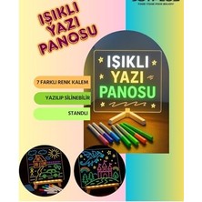 Ceylan Adam Neon Işıklı 7 Renk Işık Boyama Kalemli LED Resim Panosu Boyama Tahtası Kalemleri 20 x 20