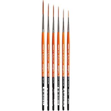 Ceylan Adam Radiant 6050 Script Liner Serisi Premium Altın Sentetik Fırça Seti; Akrilik, Yağlı ve Suluboya Için, 6 Boyut