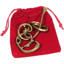 Enigma Hanayama Döküm Metal Zeka Tanıtıcı Yapbozu, Seviye 6 Zorluk Derecesi, Kırmızı Kadife Ipli Kese, Paketlenmiş Ürünler