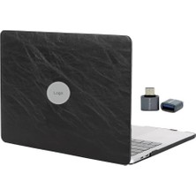 Ceylan Adam MacBook Air 13 Kılıf A1932 A2179 A2337 M1 Uyumlu Vintage Deri Dokulu Premium Hard Case Koruyucu Kılıf Ince Hafif Dayanıklı Siyah
