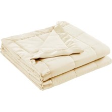 Ceylan Adam Luxury Mikrofiber Kaz Tüyü Alternatifli 3m Nem Yönetimli Fildişi Kapitone Battaniye 108X90 King Size