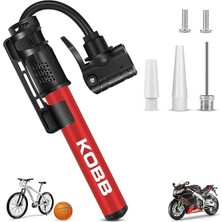 KB2203 87 Psı Bisiklet Lastik Şişirme Taşınabilir Mini El Pompası ve Bisiklet Montaj Aparatı, Kırmızı/siyah