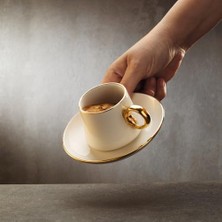Ceylan Adam Kahve Fincan Seti 1453 Yüzük Full Gold 4 Parça