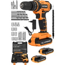 Alman 58 V 5 Ah Darbeli Lithium Çift Akülü Metal Şanzıman Bakır Sargılı Akülü Vidalama Matkap 24 Set - ST0518R215400206