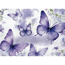 Ceylan Adam Celebration Of Life Guest Book: Purple Butterflies Condolence Book Sign In Book For Guests Funeral And Memorial Service Guest Book For Family & Friends Keepsake Guest Book To Sign In