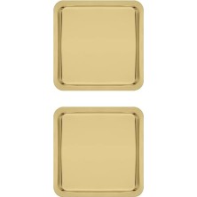 Ceylan Adam 21X21 cm Gold Paslanmaz Çelik Sunum Tepsisi, 2 Adet