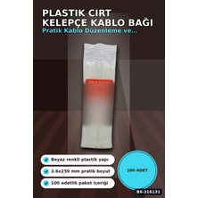 La Boom Kablo Bağı Plastik Cırt Kelepçe Beyaz 3.6X250 mm Düzenleyici Paket 100 Adet BX-316131
