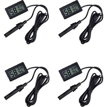 La Boom Dijital Sıcaklık ve Nem Ölçer Problu Kuluçka Termometre Higrometre - 4 Adet Set BX-316166